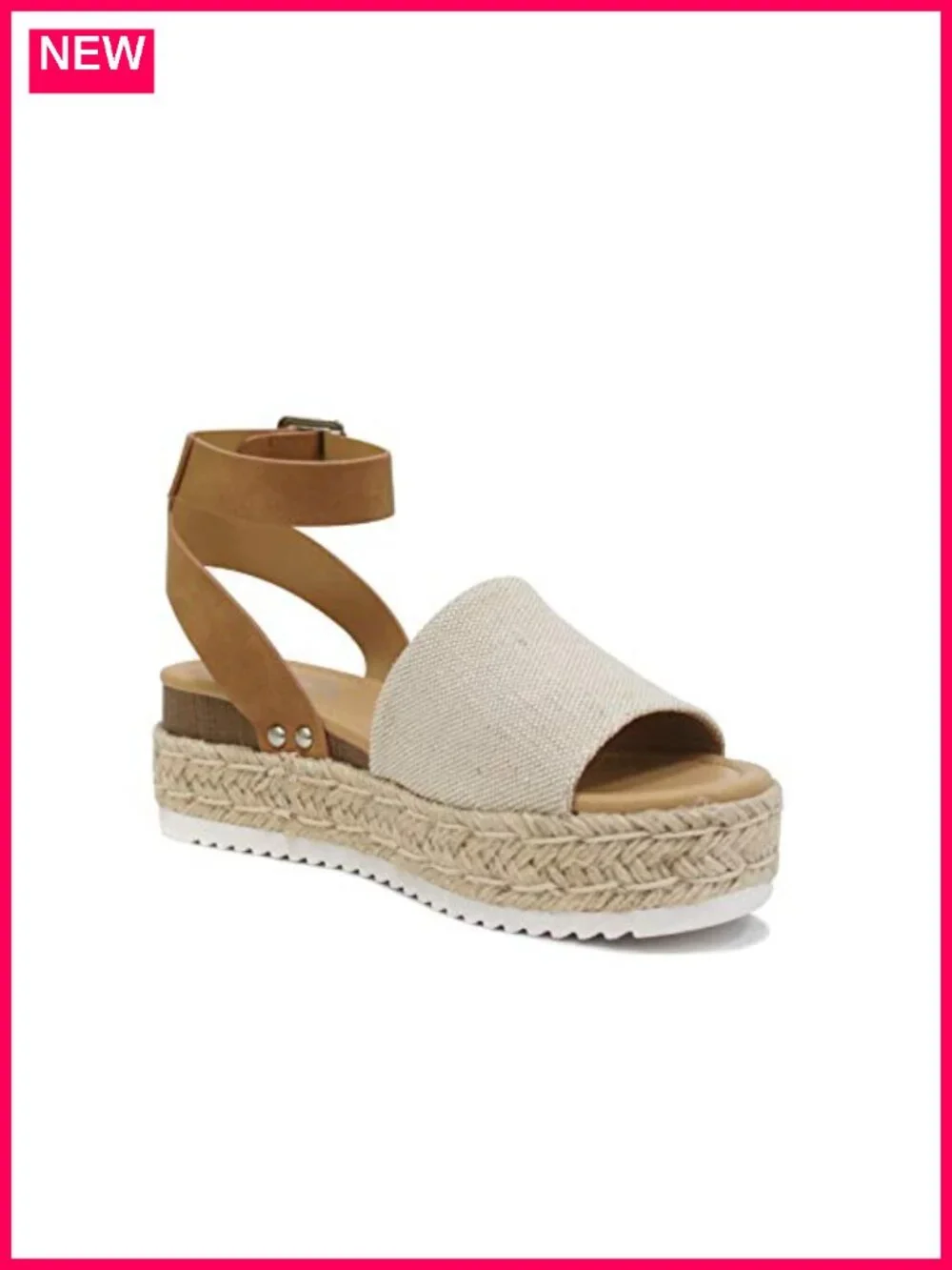 Open Toe Buckle Ankle Strap Espadrilles Flatform Wedge Casual Sandals